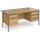 Harlow Straight Desk with 2 and 3 Drawer Pedestals